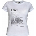 Tricou alb femei, Love is patient...